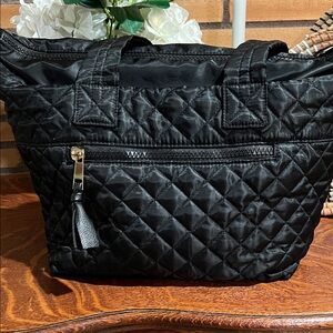 Sondra Roberts Quilted Black Tote